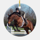 Rond En Céramique Ornement de cheval de pullover de chasseur (Dos)