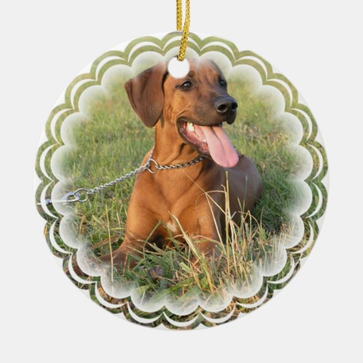 Rond En Céramique Ornement de chien de Rhodesian Ridgeback (Devant)
