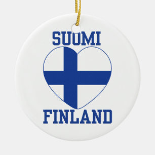 Rond En Céramique Ornement de coutume de SUOMI FINLANDE