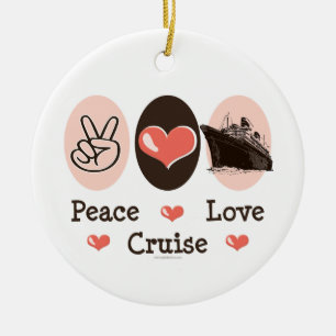 Rond En Céramique Ornement de croisière d'amour de paix