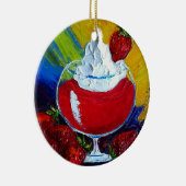 Rond En Céramique Ornement de daiquiri de fraise (Droite)