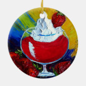 Rond En Céramique Ornement de daiquiri de fraise (Dos)