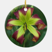 Rond En Céramique Ornement de Daylily (Dos)