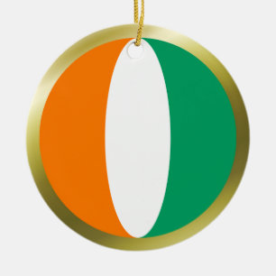 Rond En Céramique Ornement de drapeau de la Côte d'Ivoire