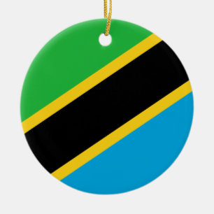 Rond En Céramique Ornement de drapeau de la Tanzanie