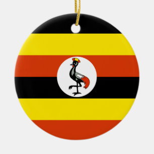 Rond En Céramique Ornement de drapeau de l'Ouganda