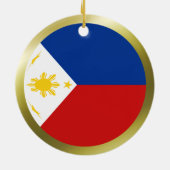 Rond En Céramique Ornement de drapeau de Philippines (Dos)