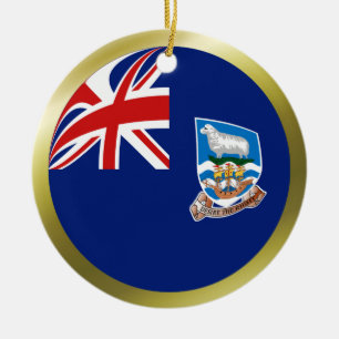 Rond En Céramique Ornement de drapeau des îles Falkland
