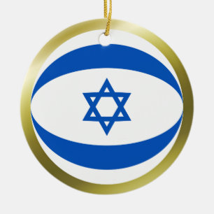 Rond En Céramique Ornement de drapeau d'Israël