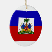 ROND EN CÉRAMIQUE ORNEMENT DE DRAPEAU DU HAÏTI (Droite)