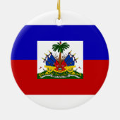 ROND EN CÉRAMIQUE ORNEMENT DE DRAPEAU DU HAÏTI (Dos)