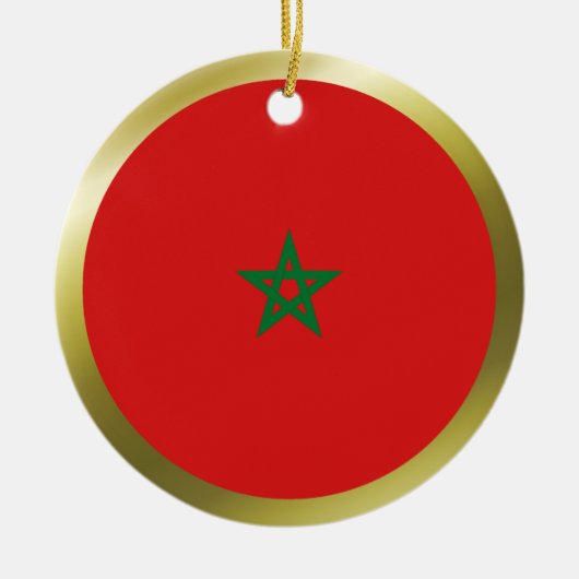 Rond En Céramique Ornement de drapeau du Maroc (Devant)