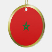 Rond En Céramique Ornement de drapeau du Maroc (Gauche)