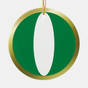 Rond En Céramique Ornement de drapeau du Nigeria