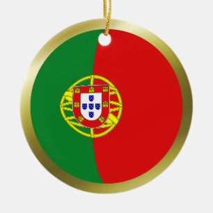 Rond En Céramique Ornement de drapeau du Portugal