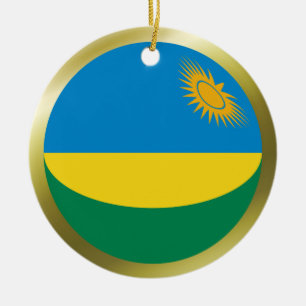 Rond En Céramique Ornement de drapeau du Rwanda