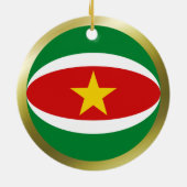 Rond En Céramique Ornement de drapeau du Surinam (Dos)