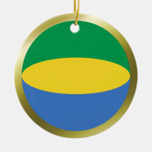 Rond En Céramique Ornement de drapeau gabonais