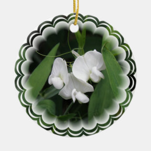 Rond En Céramique Ornement de fleur de pois doux