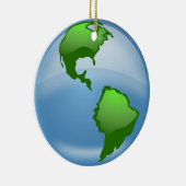 Rond En Céramique ornement de globe du monde (Droite)