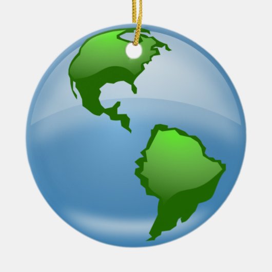 Rond En Céramique ornement de globe du monde (Devant)