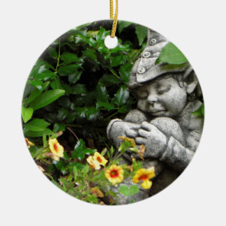 Rond En Céramique Ornement de gnome de jardin