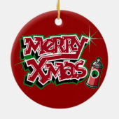 Rond En Céramique Ornement de graffiti de Joyeux Noël (Dos)