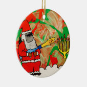 Rond En Céramique Ornement de Hanoukka de Noël (Droite)