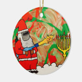 Rond En Céramique Ornement de Hanoukka de Noël (Gauche)