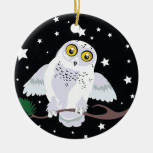 Rond En Céramique Ornement de hibou de Milou