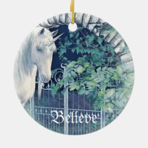 Rond En Céramique Ornement de jardin de licorne