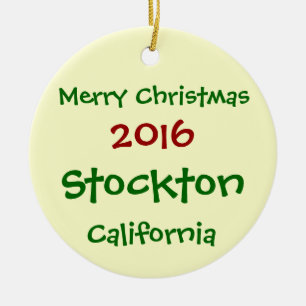 ROND EN CÉRAMIQUE ORNEMENT DE JOYEUX NOËL DE 2016 STOCKTON LA
