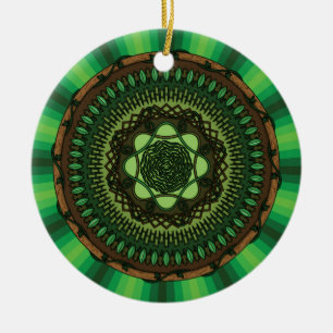 Rond En Céramique Ornement de la Terre Mandala