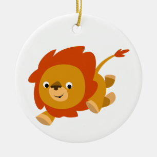 Rond En Céramique Ornement de Lion Cartoon Rapide