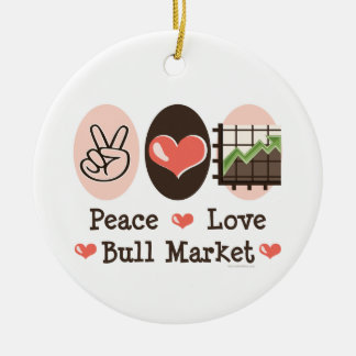 Rond En Céramique Ornement de marché haussier d'amour de paix