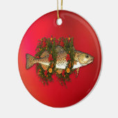 Rond En Céramique Ornement de morue de Noël (Gauche)