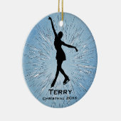 Rond En Céramique Ornement de patinage sur glace personnalisé (Droite)