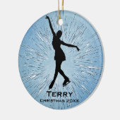 Rond En Céramique Ornement de patinage sur glace personnalisé (Gauche)