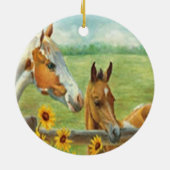 Rond En Céramique Ornement de peinture de cheval (Dos)