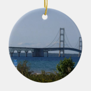 Rond En Céramique Ornement de pont de Mackinac