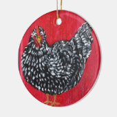 Rond En Céramique Ornement de poulet (Gauche)