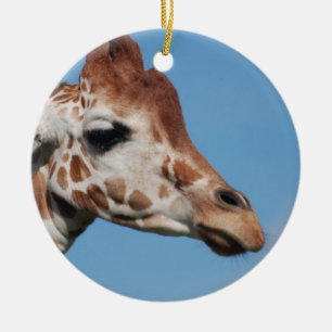 Rond En Céramique Ornement de profil de girafe