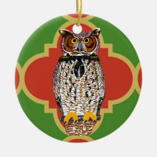 Rond En Céramique Ornement de Quatrefoil de hibou de Gilwell