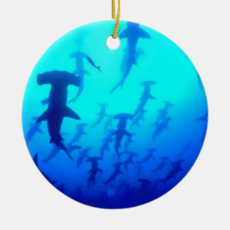 Rond En Céramique Ornement de requins de poisson-marteau