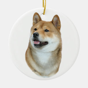 Rond En Céramique Ornement de Shiba Inu