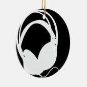 Rond En Céramique Ornement de silhouette d'écouteur (Droite)