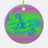 Rond En Céramique ornement de sirène rêveur (Dos)