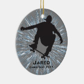 Rond En Céramique Ornement de skateboard personnalisé (Droite)