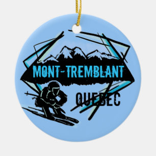Rond En Céramique Ornement de ski de Mont Tremblant Québec