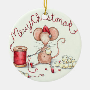 Rond En Céramique Ornement de souris de maïs éclaté